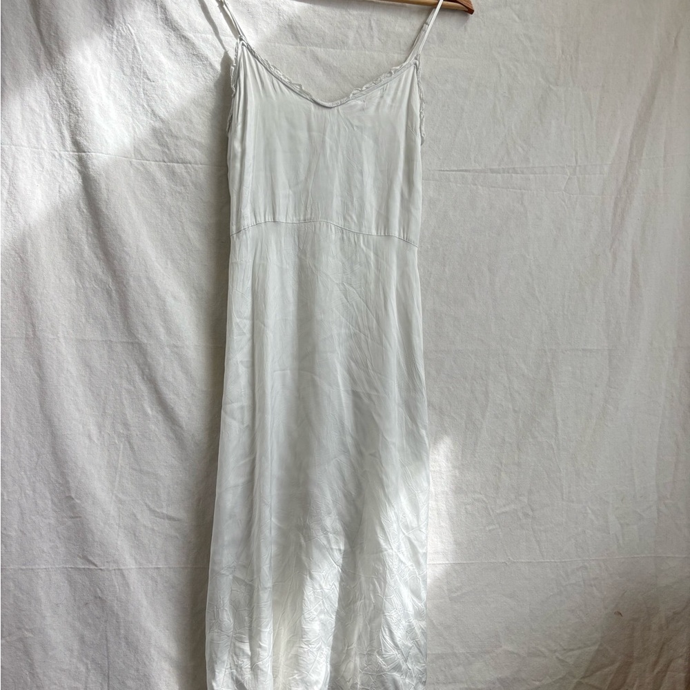 Lightweight Aritzia silver  Slip Dress with Delicate Trim